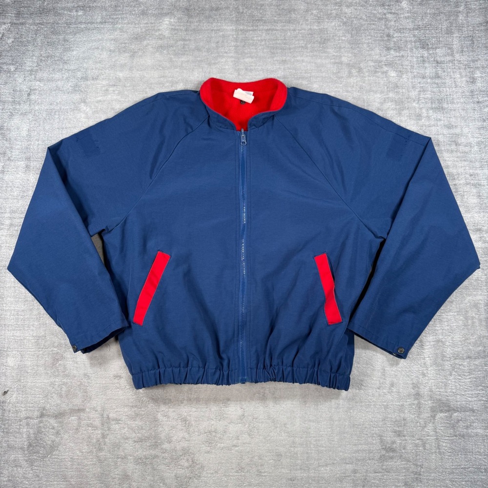 Vintage Canada Post Jacket Mens Medium Blue 80s Fleece Lined Uniform Workwear